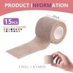 KISEER 15 Pack Self-Adhesive Cohesive Bandage Wraps