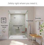 2-in-1 Shampoo Shelf and Grab Bar - 19.5