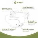 SUNKISS Unisex Disposable Adult Diapers, 10 Count