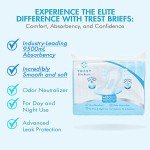 TREST Elite Overnight Absorbent Briefs, Medium (10 Pack)