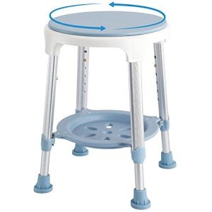 Swivel Shower Chair Stool with Storage Tray 300 lb