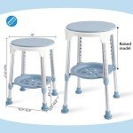 Swivel Shower Chair Stool with Storage Tray 300 lb