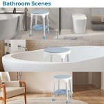 Swivel Shower Chair Stool with Storage Tray 300 lb
