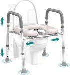 Adjustable Raised Toilet Seat with Handles for Seniors