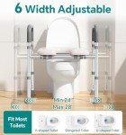 Adjustable Raised Toilet Seat with Handles for Seniors
