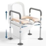 Adjustable Raised Toilet Seat with Handles for Seniors