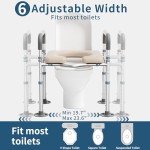 Adjustable Raised Toilet Seat with Handles for Seniors