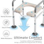 Adjustable Raised Toilet Seat with Handles for Seniors