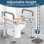 Adjustable Raised Toilet Seat with Handles for Seniors