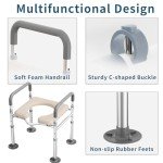 Adjustable Raised Toilet Seat with Handles for Seniors