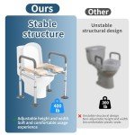 Adjustable Raised Toilet Seat with Handles for Seniors