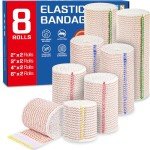 Premium Elastic Bandage Wraps - 8 Pack Variety