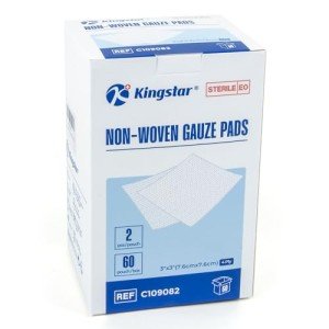 Kingstar Sterile Nonwoven Gauze Pads, 60 Pack