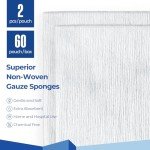 Kingstar Sterile Nonwoven Gauze Pads, 60 Pack