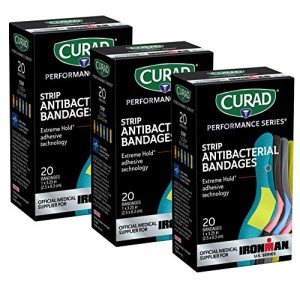 CURAD IRONMAN Antibacterial Bandages, 20 Count