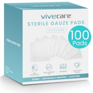 Vive 3x3 Sterile Gauze Pads - 100 Pack