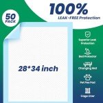 Disposable Bed Pads for Adults and Kids - 50 Pack