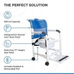 Rolling Shower Chair with Drop Arms & Footrest