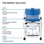 Rolling Shower Chair with Drop Arms & Footrest