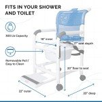 Rolling Shower Chair with Drop Arms & Footrest