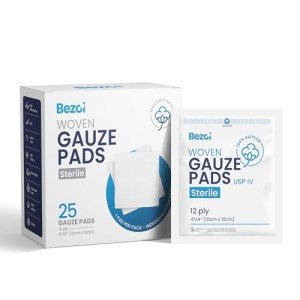BEZOL 25 Large Sterile Non-Stick Gauze Pads 4x4