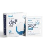 BEZOL 25 Large Sterile Non-Stick Gauze Pads 4x4