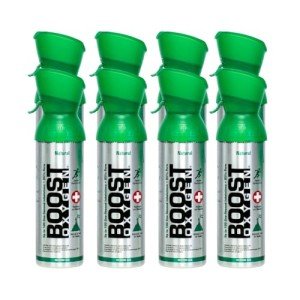 Boost Oxygen Canned Oxygen for Breathing for Home Use, Exercise, or Altitude Sickness, Includes Sealed Cap & Mask, 5-Liter Canister, Natural, 8 Pack