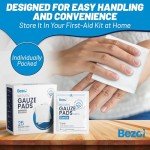 BEZOL 25 Large Sterile Non-Stick Gauze Pads 4x4