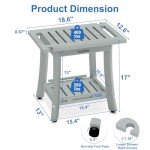 Heavy-Duty Waterproof Shower Bench with Storage Shelf