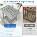 Heavy-Duty Waterproof Shower Bench with Storage Shelf