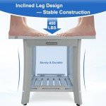 Heavy-Duty Waterproof Shower Bench with Storage Shelf
