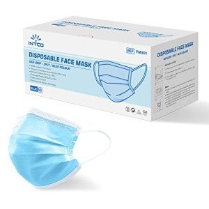 Intco 50-Pack Blue Disposable 3-Ply Face Masks
