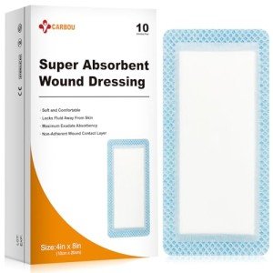 Super Absorbent Wound Dressing Pads - 10 Pack