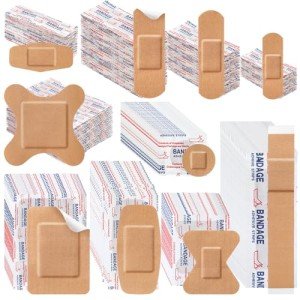 300 Pcs Waterproof Fabric Adhesive Bandages Variety Pack