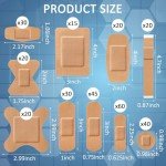 300 Pcs Waterproof Fabric Adhesive Bandages Variety Pack