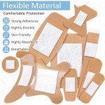 300 Pcs Waterproof Fabric Adhesive Bandages Variety Pack