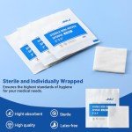 100 Pack Sterile 2x2 Gauze Pads, 8-Ply
