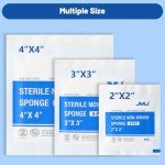 100 Pack Sterile 2x2 Gauze Pads, 8-Ply