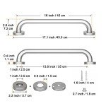 16-Inch Brushed Nickel Wall-Mounted Grab Bar