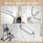 16-Inch Brushed Nickel Wall-Mounted Grab Bar