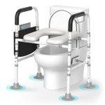 Adjustable Padded Raised Toilet Seat with Handles