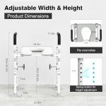 Adjustable Padded Raised Toilet Seat with Handles