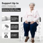 Adjustable Padded Raised Toilet Seat with Handles