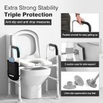 Adjustable Padded Raised Toilet Seat with Handles