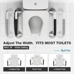Adjustable Padded Raised Toilet Seat with Handles