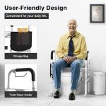 Adjustable Padded Raised Toilet Seat with Handles