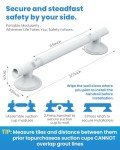 2 Pack 17.7" Suction Cup Grab Bars for Seniors