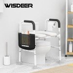 Adjustable Padded Raised Toilet Seat with Handles