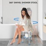 Adjustable Shower Stool with Anti-Slip Seat 350 lbs