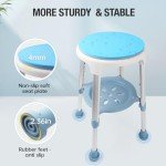 Adjustable Shower Stool with Anti-Slip Seat 350 lbs